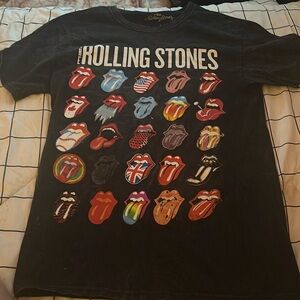i love this rolling stones shirt just never wear it it’s all black, multi logos